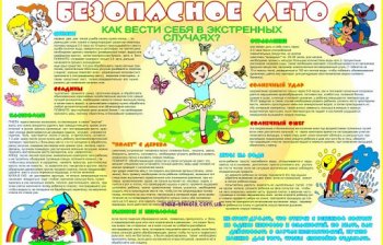 Техника безопасности на период летних каникул